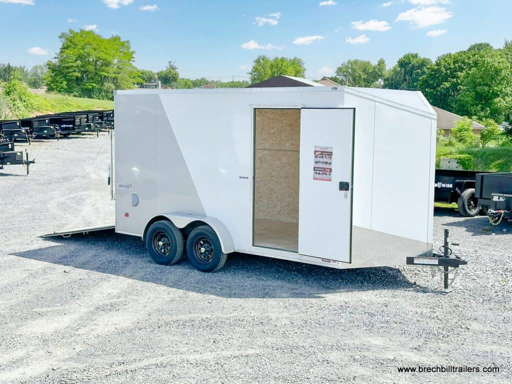 Side door on the Bravo 7K Scout Enclosed Cargo Trailer