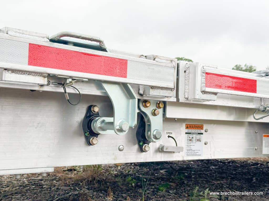 Closeup of EBY Aluminum Heavy Duty Gravity Tilt Trailer