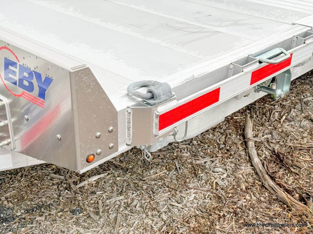 D rings on the side of the EBY Aluminum Heavy Duty Gravity Tilt Trailer