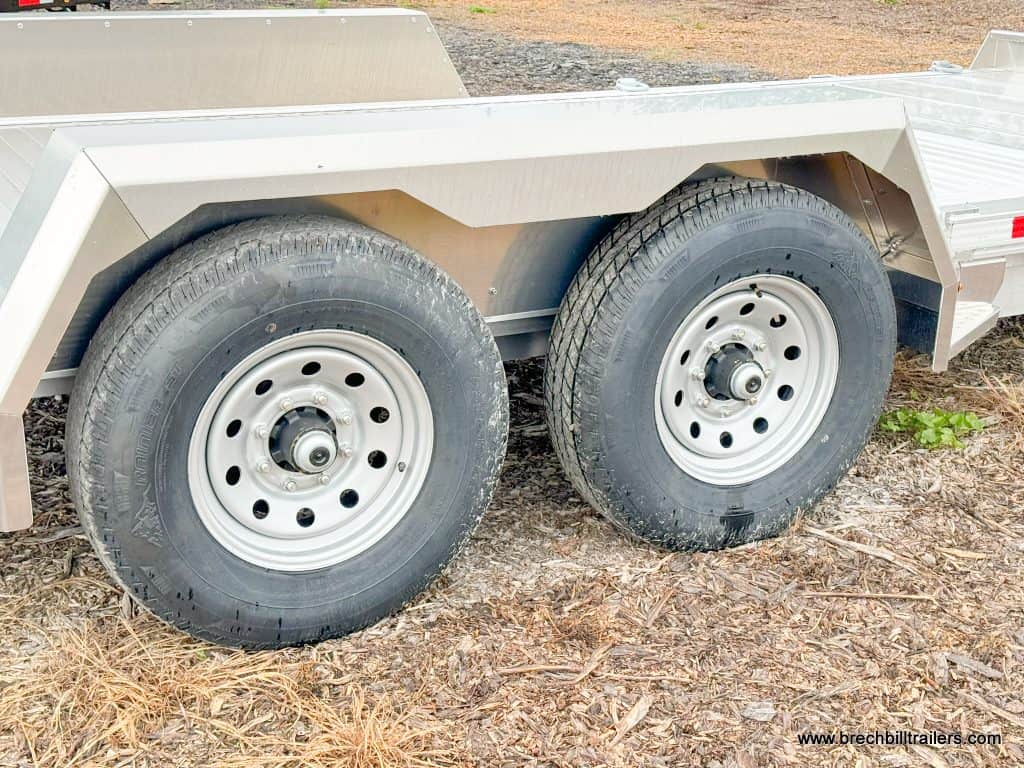 Wheels on the tilt trailer.