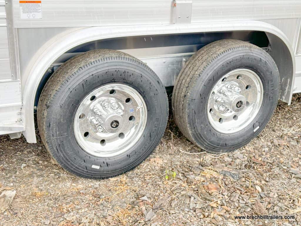 New wheels on the EBY 19K Ruff Neck Livestock Trailer
