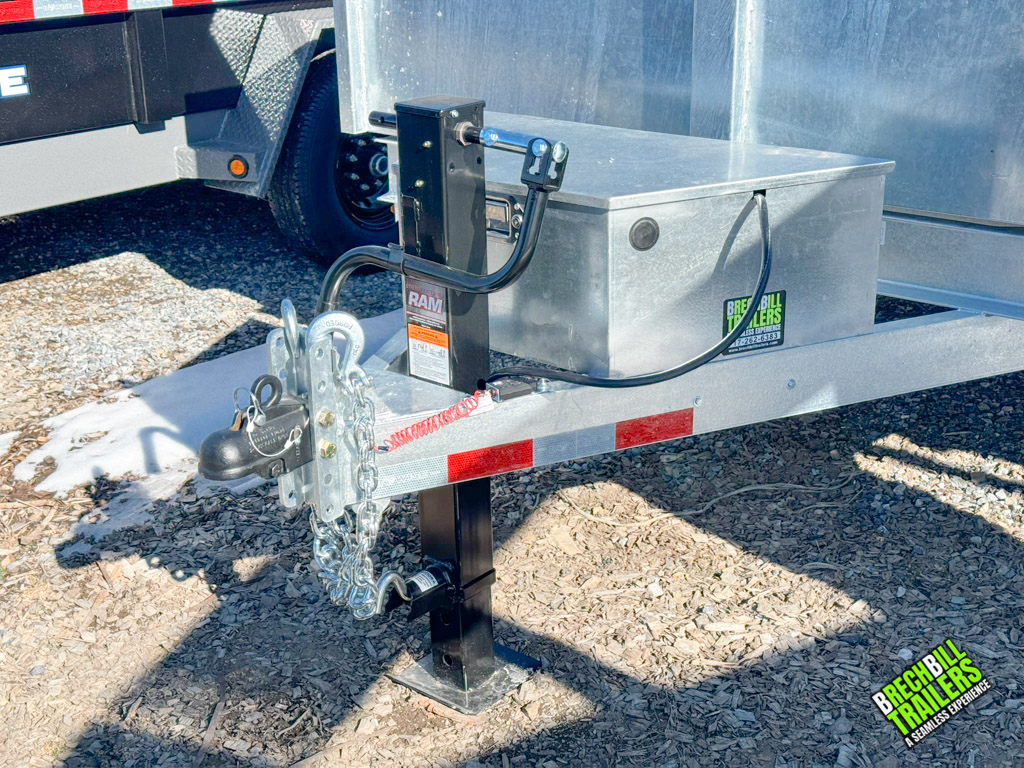 The trailer's jack for easy parking