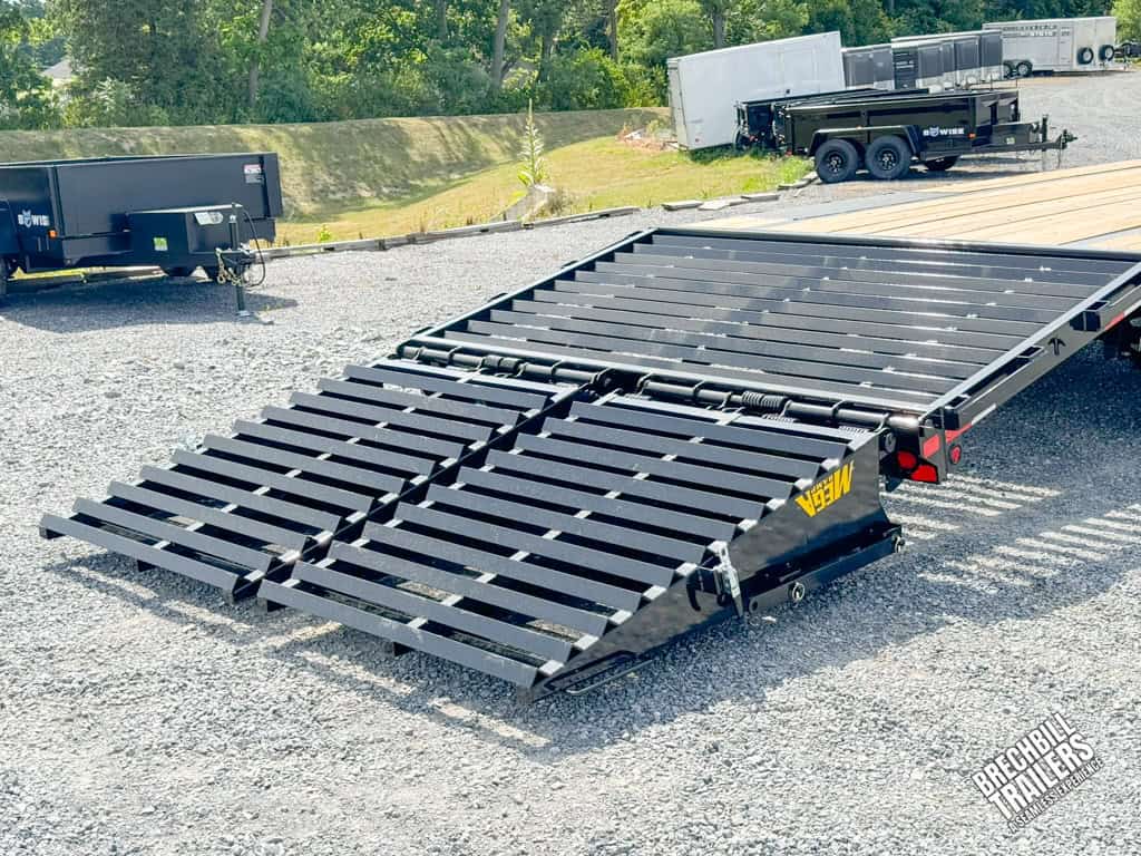 Close view of the ramps on the Big Tex trailer.