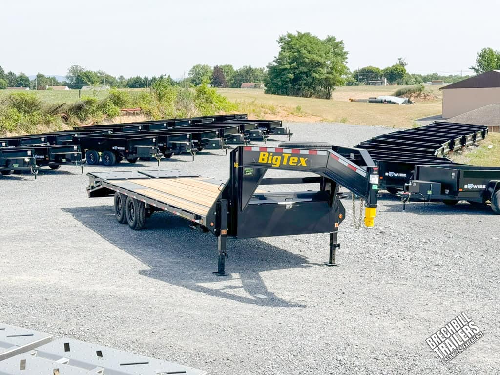 Big Tex trailer parked on display in the yard.