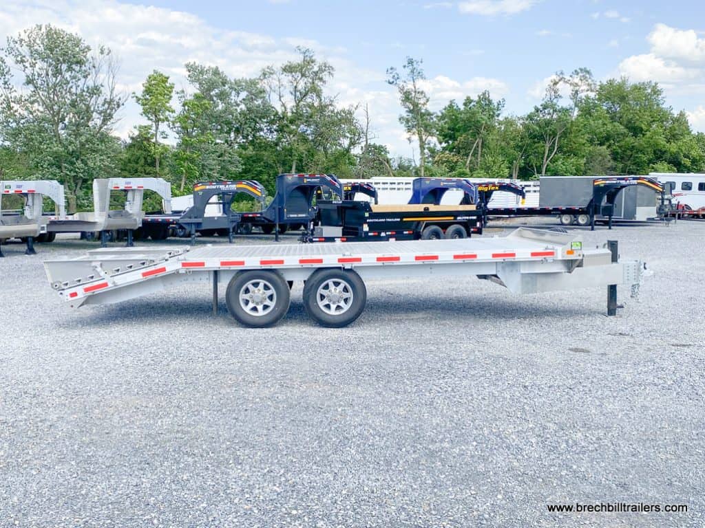 Side view of the Like New EBY 14K Deck-Over Equipment Trailer