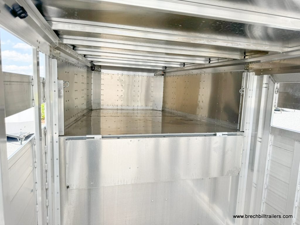Looking in the EBY 14K Maverick Gooseneck Livestock Trailer