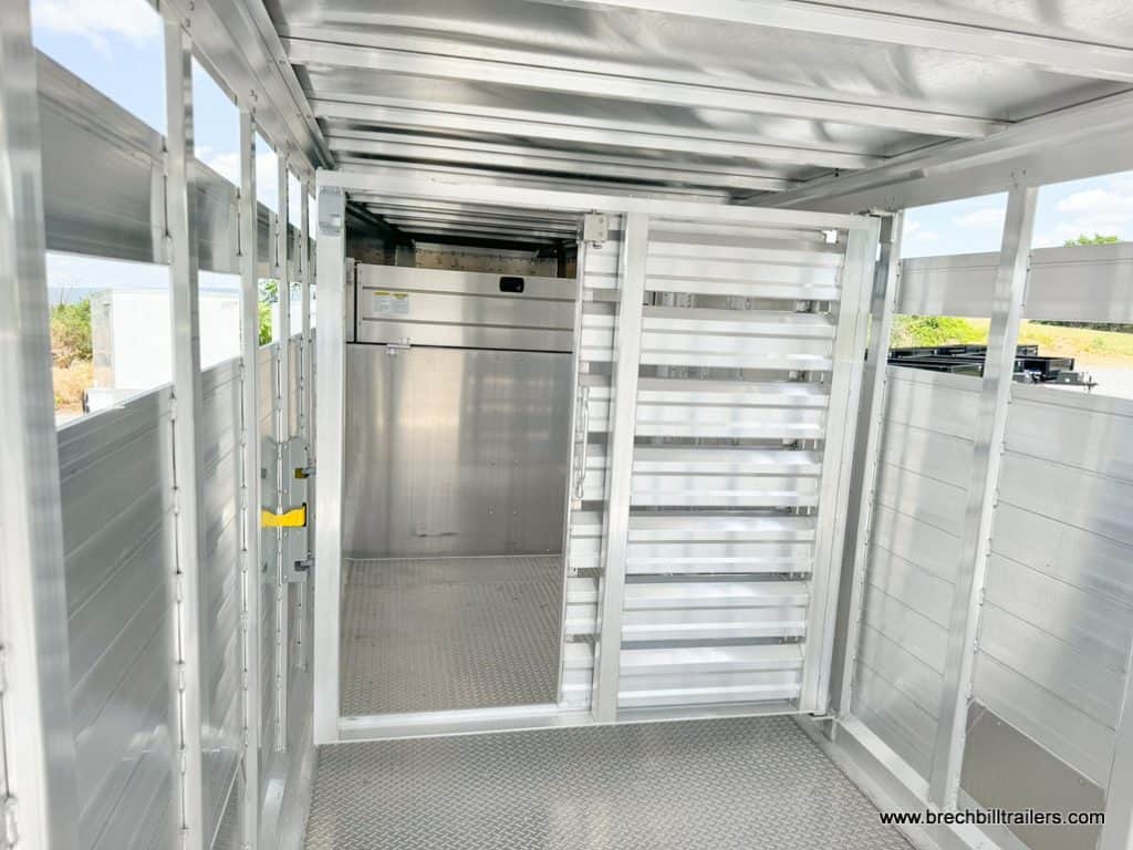 Divider gate inside the livestock trailer