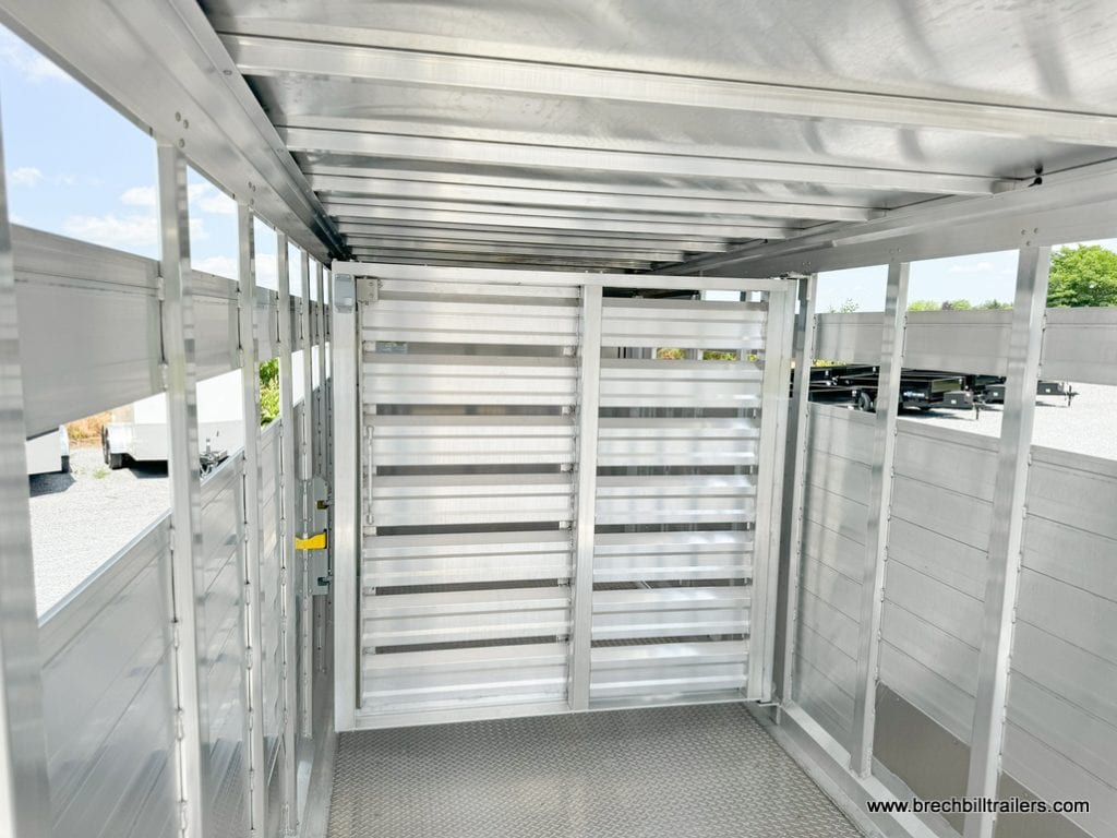 Closed divider gate inside the EBY trailer.