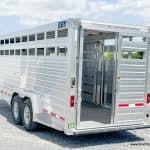 A brand new EBY 14K Maverick Gooseneck Livestock Trailer