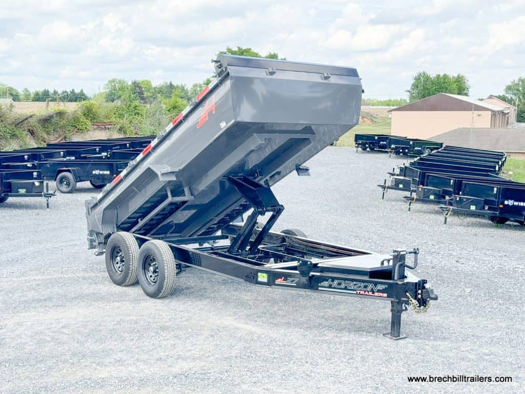 Horizon 14k Heavy Duty Dump Trailer at the Brechbill Trailers lot.