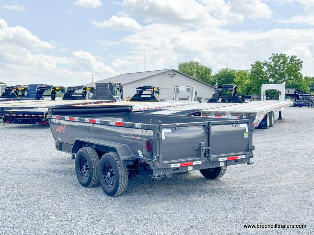 Horizon 14k Heavy Duty Dump Trailer in gray with black frame and wheels