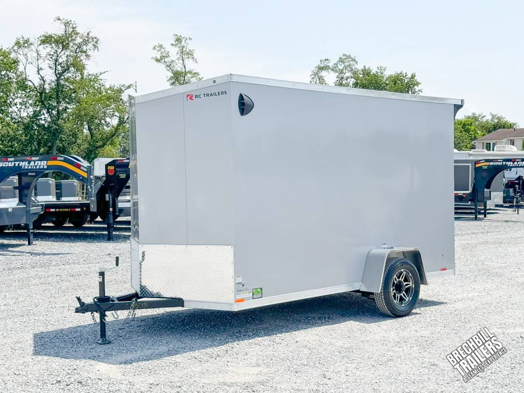 Viewing the RC Flat Top Wedge Enclosed Cargo Trailer from the side
