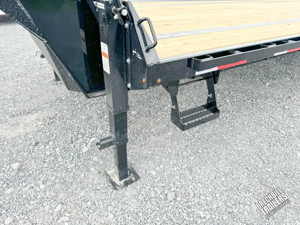 Trailer jack on the ground.