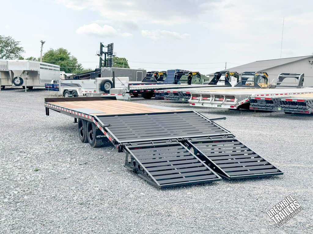 Bwise 17K HD Deck Over Equipment Trailer with ramps down.