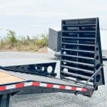 Black full width mega ramps folding out.