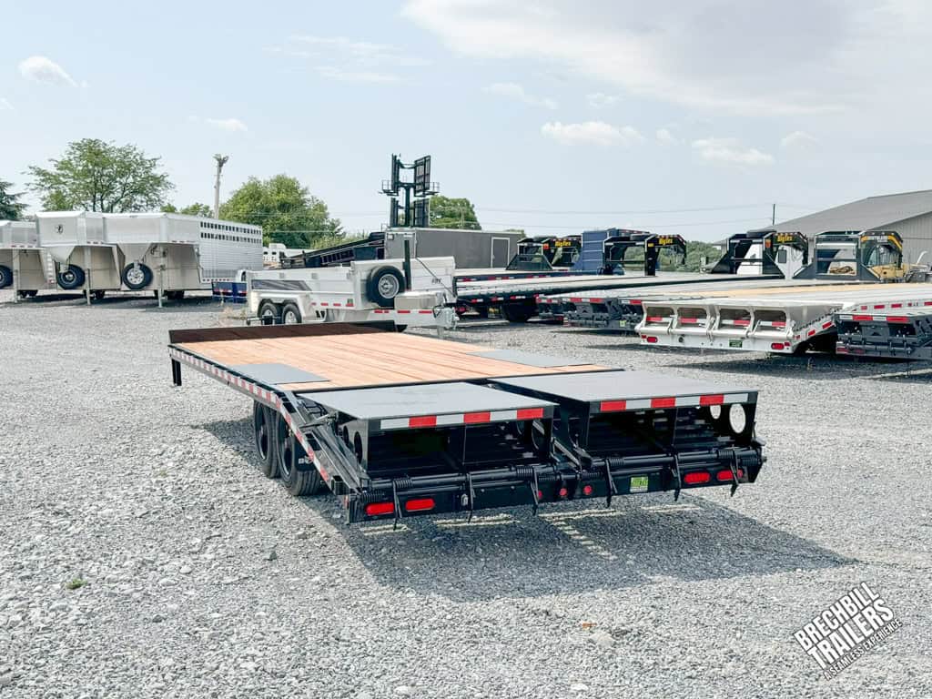 The Bwise 17K HD Deck Over Equipment Trailer parked in the lot.