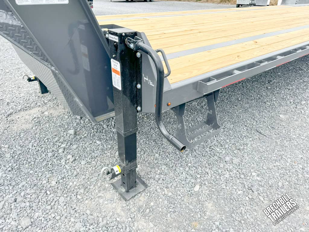 Closeup of the trailer jack.