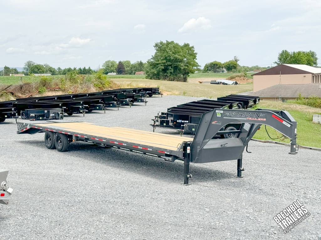 A gray Horizon 36ft Deck Over Gooseneck Trailer