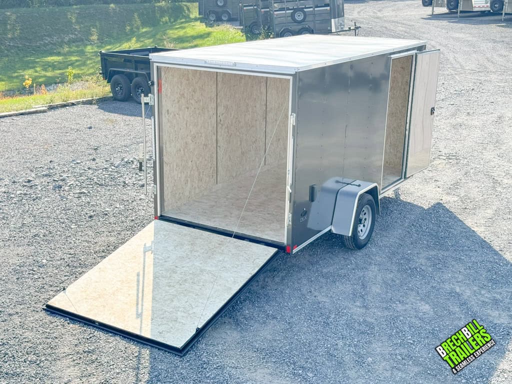 A new Look ST DLX Enclosed Cargo Trailer with the ramp door open