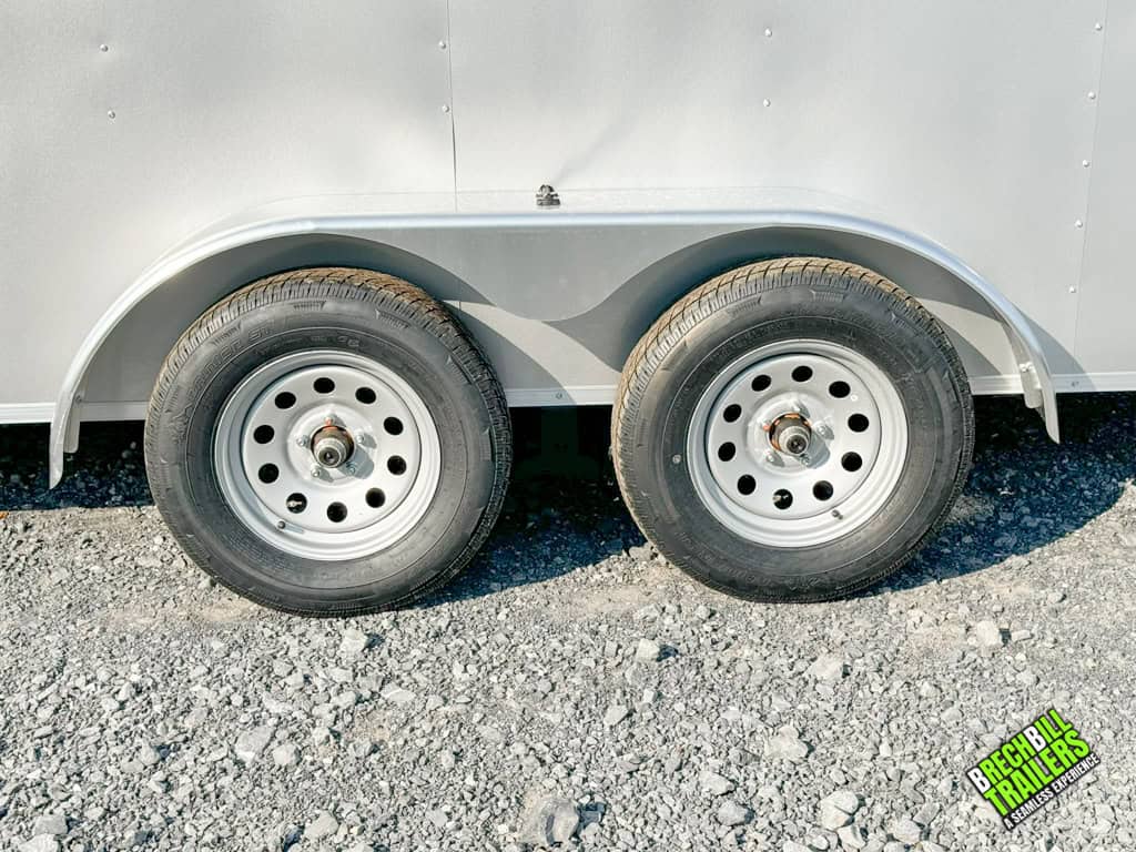 Wheels on the 7x14 Look ST DLX enclosed cargo trailer