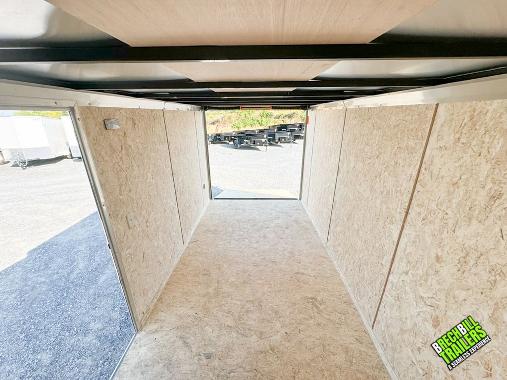 View inside the Look ST DLX Enclosed Cargo Trailer looking out the back