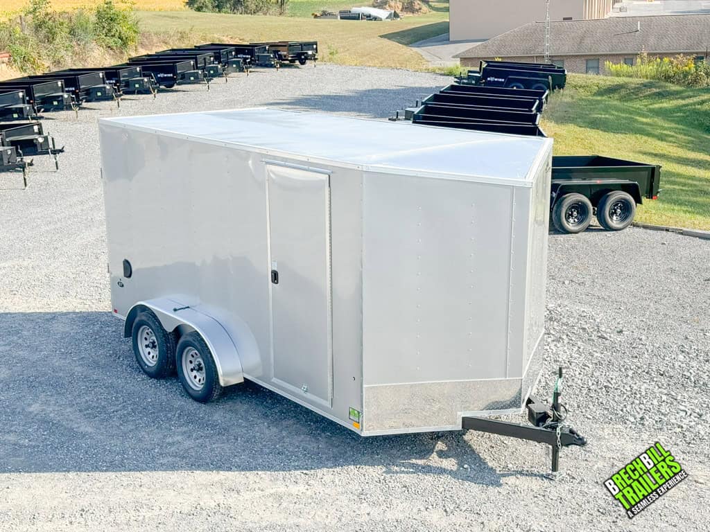 7x14 silver Look ST DLX Enclosed Cargo Trailer