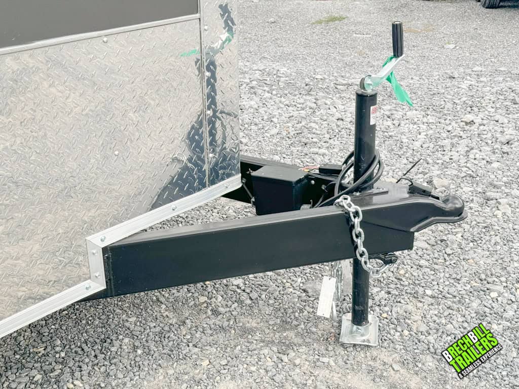 Coupler and jack on the 7x14 Look Element Enclosed Cargo Trailer