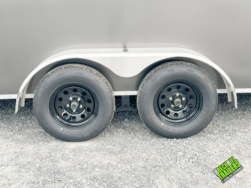 Black wheels on the trailer