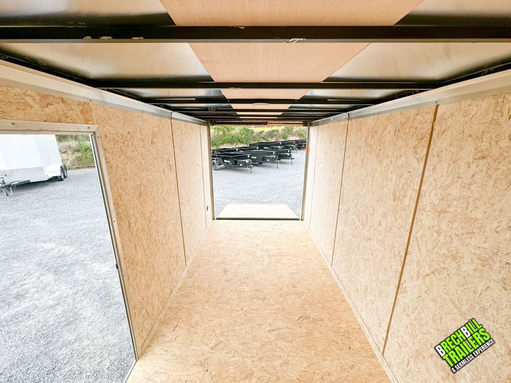 The entire interior view of the Look Element Enclosed cargo trailer