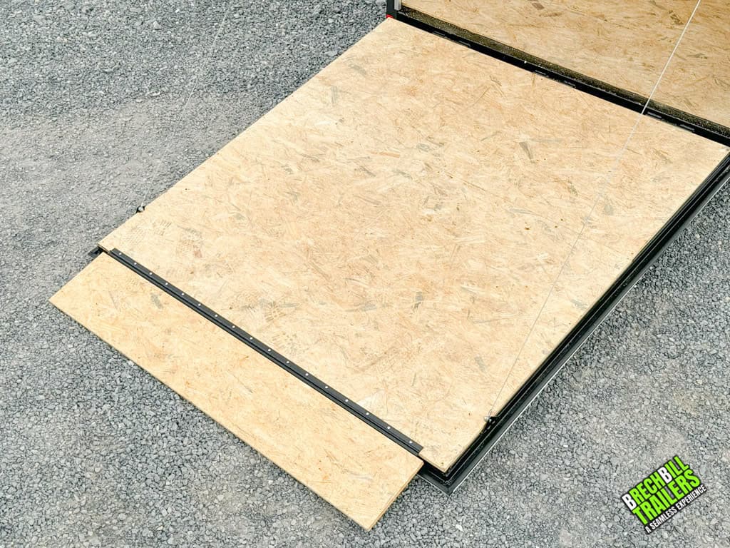 Open wooden ramp on the Look Element Cargo trailer