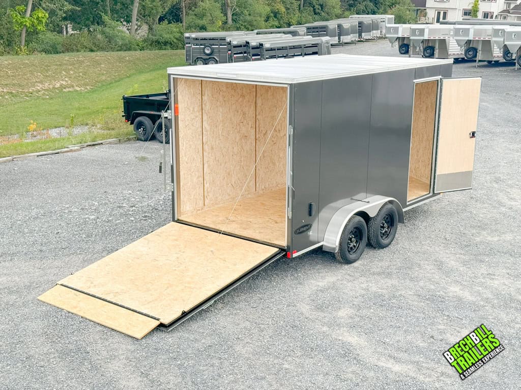 All doors open on the Look Element Enclosed Cargo Trailer