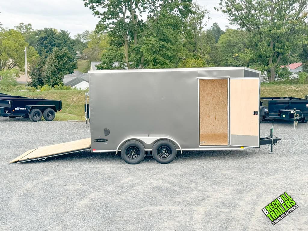 Side view with doors open on Look Element Enclosed Cargo Trailer