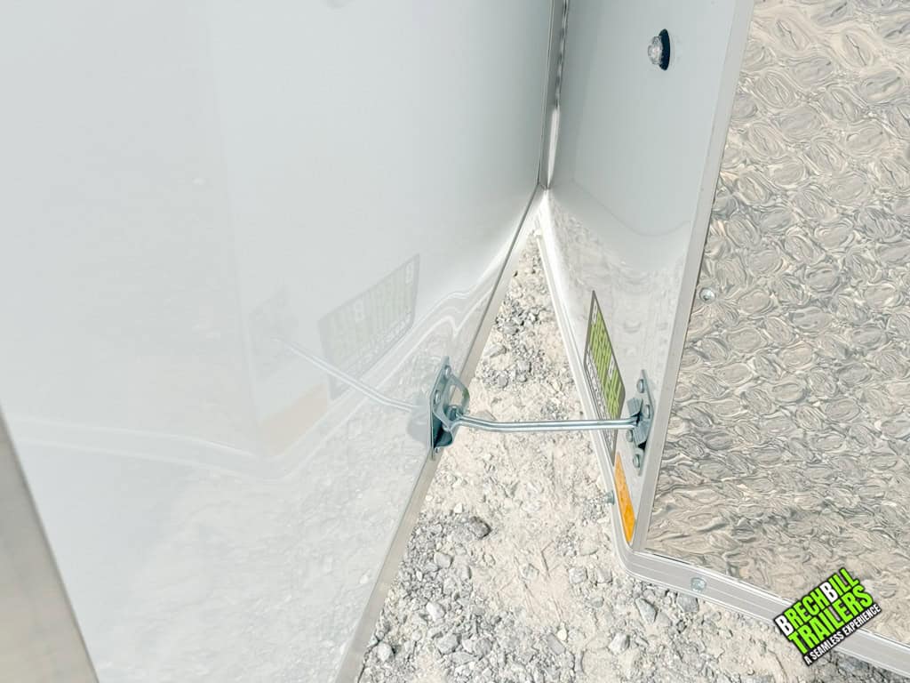 The door latch on a Look Element Enclosed Cargo Trailer