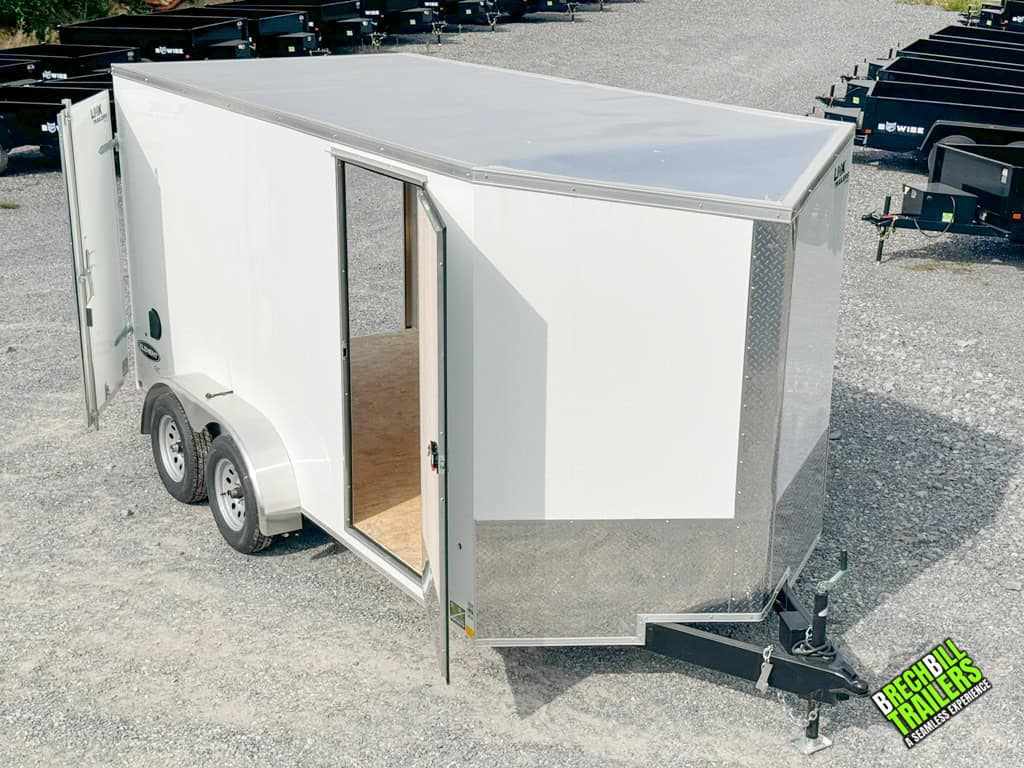 Doors open on a new Look Element Enclosed Cargo Trailer.
