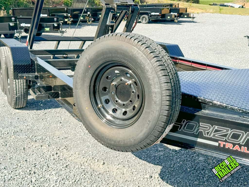 Spare wheel on the Horizon Roll Off Trailer.