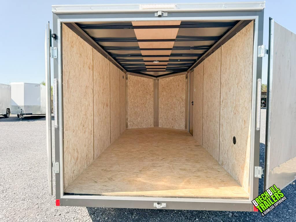 Looking directly in the Look Element Enclosed Cargo Trailer