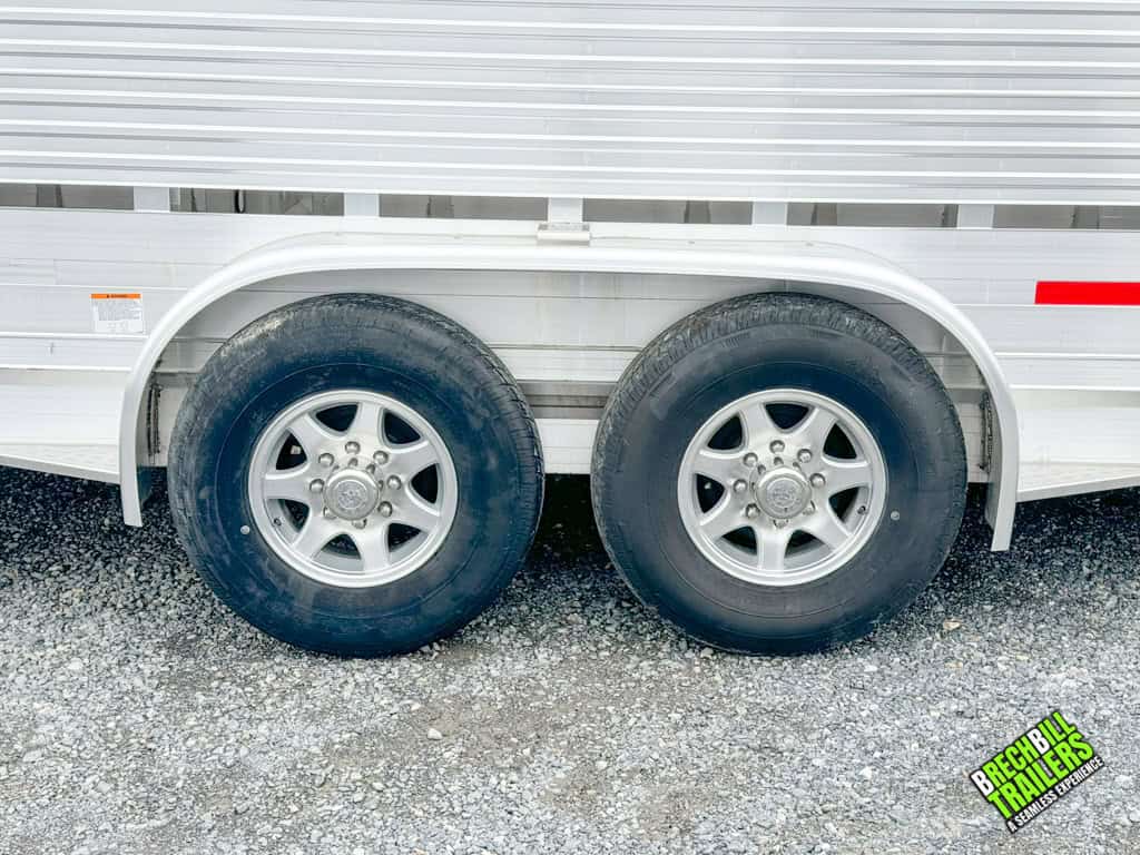 Wheels on a 2024 Model EBY Maverick Livestock Trailer