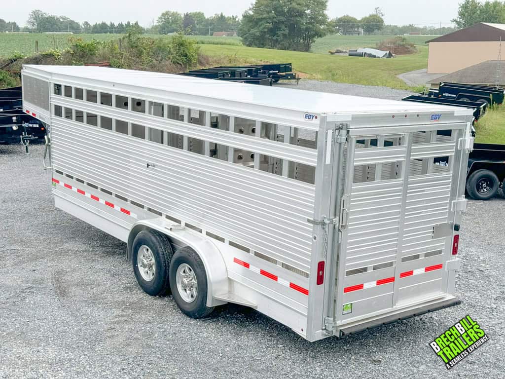 A 20ft long 2024 Model EBY Maverick Livestock Trailer