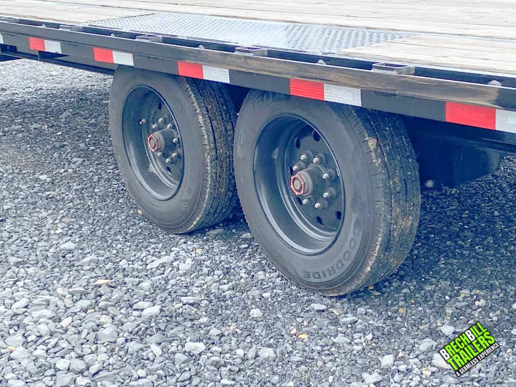 Wheels on a used Big Tex 17.5K Tandem Gooseneck Trailer