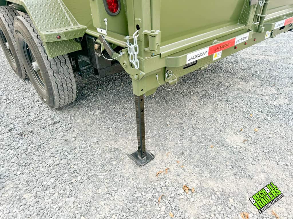 Stabilizer leg on the Horizon trailer.