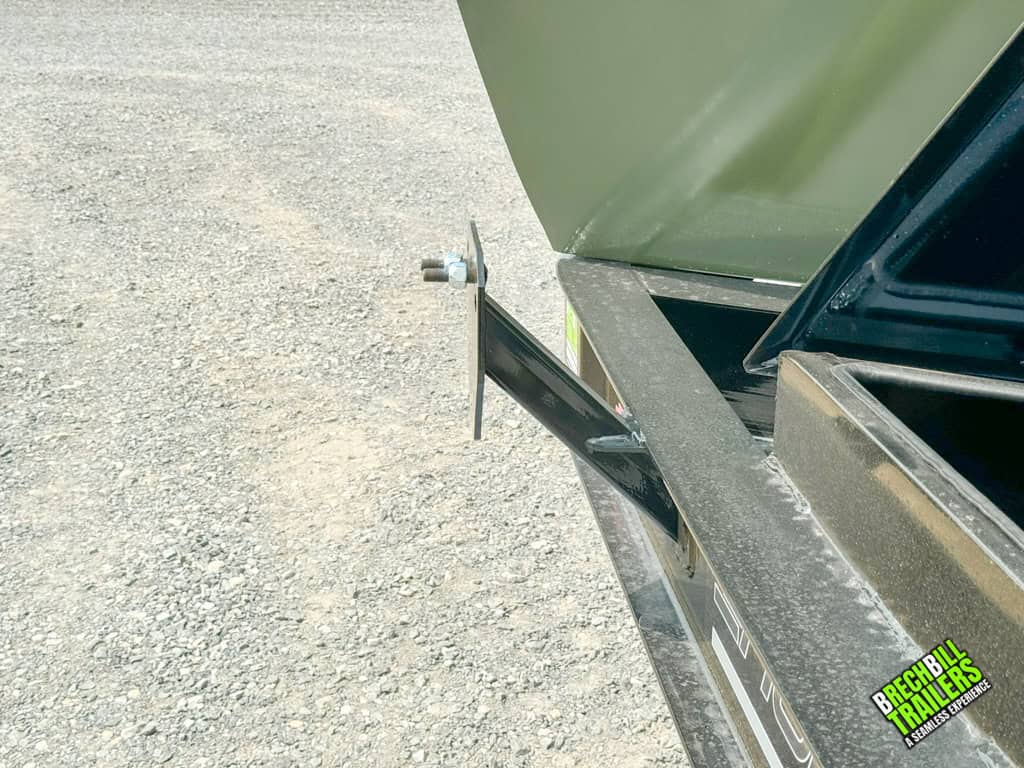 The dump trailer's black frame.