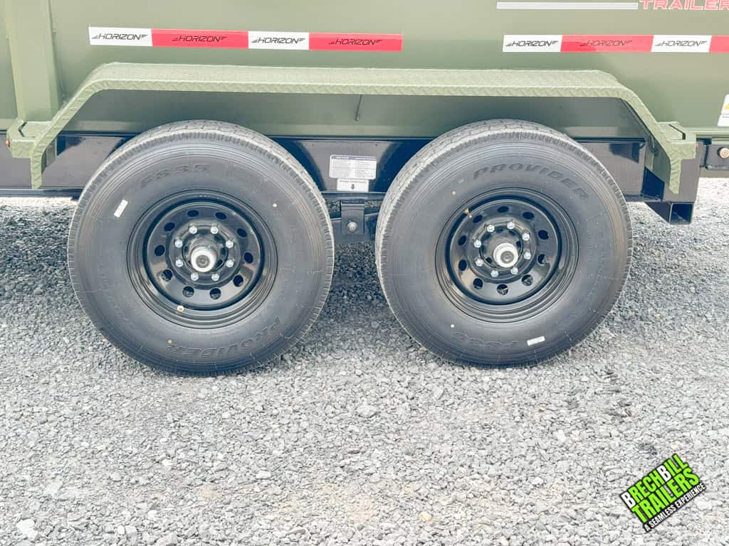 14 ply tires on black wheels.
