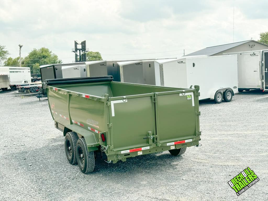 Back view of the Horizon 14k Heavy Duty Dump Trailer