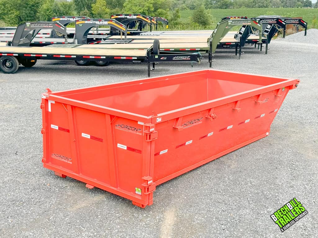 The Horizon Roll Off Dumpster on the ground.