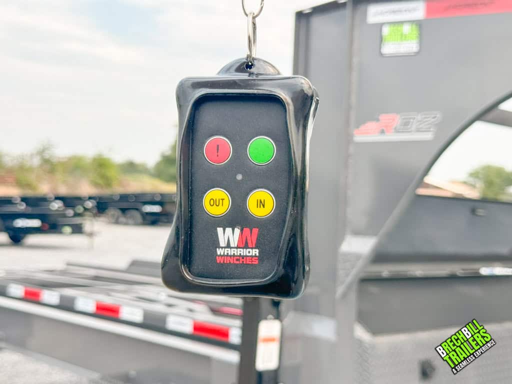Warrior Winches remote control for the Horizon Roll Off Trailer