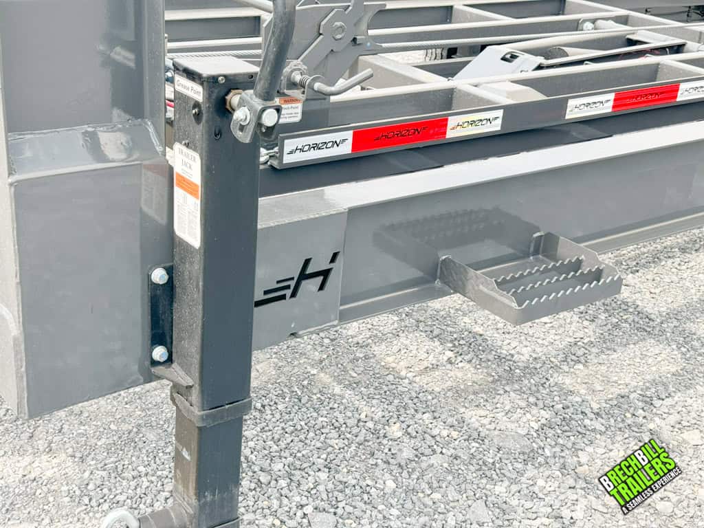 Close up of the trailer's frame.