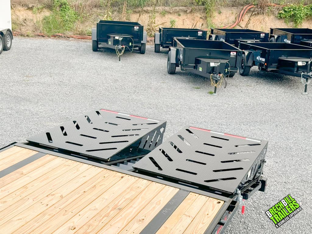 Ramps on the back of the trailer.