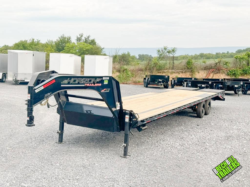 Horizon 36ft Deck Over Gooseneck Trailer parked at the Brechbill Trailers lot.