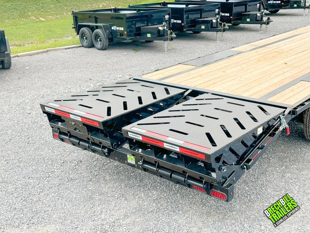 Large ramps on the back of the 36ft trailer.
