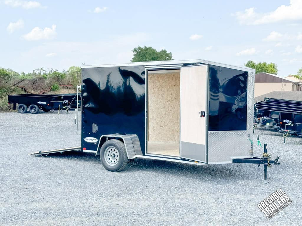 Side view of the Look Enclosed Cargo Trailer with door open